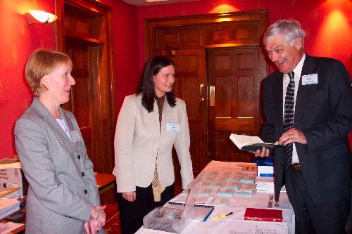 Sandra Massey and Tanya Satchwell (RCB Staff) and Denis Reardon (Chief Officer, RCB)