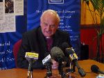 The Archbishop of Armagh speaking at a press conference on Tuesday