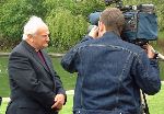 The Archbishop of Armagh speaking to the press at General Synod
