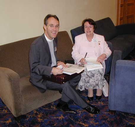Rev Ian Ellis (Secretary, Board of Ireland Education (NI)) and Helen McClenaghan (Armagh)